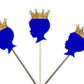 Prince Baby Shower Cupcake Toppers - Royal Prince Cupcake Toppers, Royal Blue and Gold Prince Cupcake Toppers