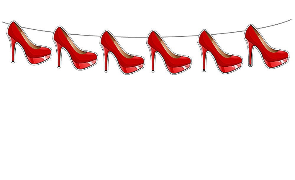 Red High Heel Garland, High Heel Banner, Bachelorette Banner, Bachelorette Decorations, Bridal Shower Banner, Bridal Shower Decoration