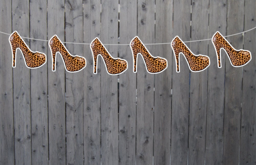 Leopard High Heel Garland, High Heel Banner, Bachelorette Banner, Bachelorette Decorations, Bridal Shower Banner, Bridal Shower Decoration
