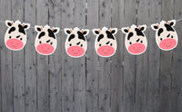 Cow Garland, Cow Banner, Cow Birthday, Farm Birthday, Cow Party Supplies, Cow Baby Shower, Cow Party Banner, Cow Face Banner