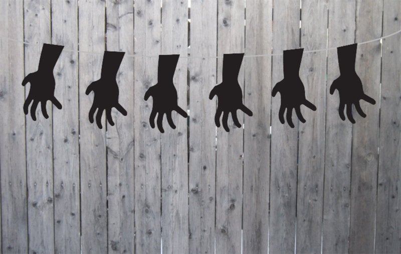 Halloween Hand Garland, Halloween Hand Banner, Halloween Decorations, Halloween Party Supplies