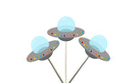 UFO Spaceship Cupcake Toppers, Alien Spaceship Cupcake Toppers