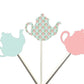 Tea Party Cupcake Toppers, Teapot Cupcake Toppers, Tea Pot Cupcake Toppers