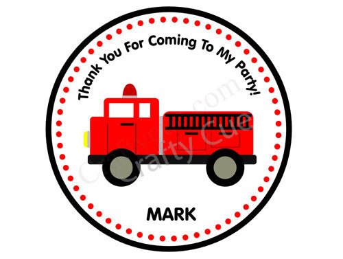 Firetruck Goody Bags, Firetruck Favor Bags, Firetruck Party Bags, Firetruck Bags