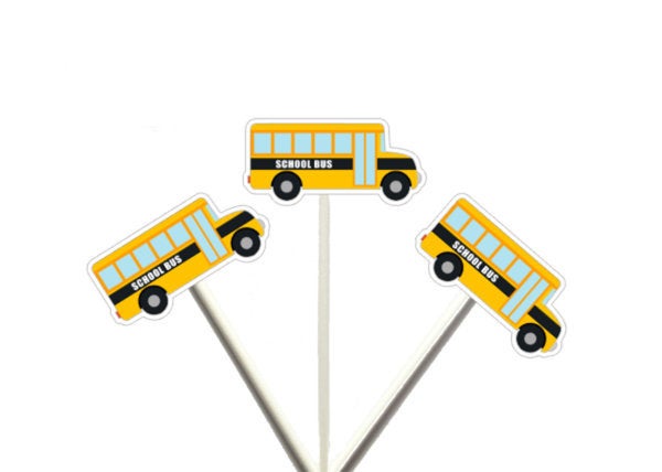 School Bus Cupcake Toppers