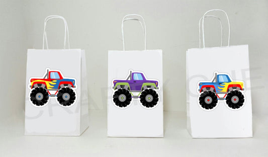 Monster Truck Goody Bags, Monster Truck Favor Bags, Monster Truck Gift Bags, Monster Truck Birthday, Monster Truck Party
