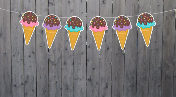 Ice Cream Garland, Ice Cream Banner, Ice Cream Birthday, Ice Cream Party Decorations, Ice Cream Birthday Decorations 21220912P