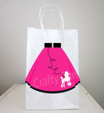 50's Party Goody Bags, 50's Party Favor Bags, 50's Party Favor, Poodle Skirt Goody Bags, Fifties Party Favors