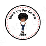African American Woman Favor Tags, African American Woman Gift Tags, African American Woman Gift Bag Tags
