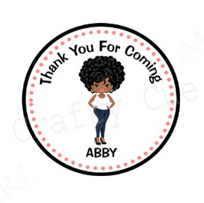 African American Woman Favor Tags, African American Woman Gift Tags, African American Woman Gift Bag Tags