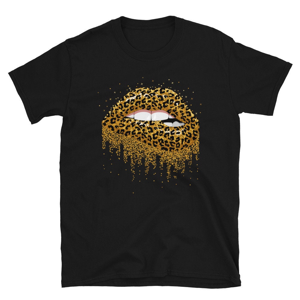 CHEETAH LIPS SHIRT - Short-Sleeve Unisex T-Shirt Lips Shirt Lips tee Lips Cute Lips Shirt Girls Lips Shirt