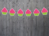 WATERMELON cupcake Garland, Watermelon cupcake Banner, Watermelon Birthday, Watermelon Party, Watermelon Decorations - 82320333P