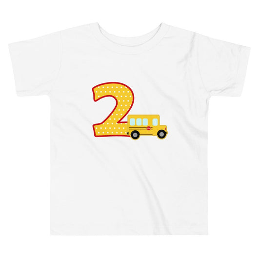 School Bus Shirt, School Bus Birthday Shirt, School Bus 2nd Birthday Shirt, School Bus Party Shirt