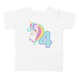 Unicorn Shirt, Unicorn 4th Birthday Shirt, Toddler Short Sleeve Tee