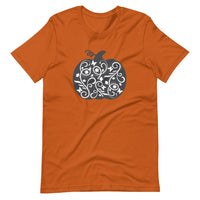 Pumpkin Lace Shirt, Pumpkin Shirt, Fall Shirt, Halloween Shirt, Thanksgiving Shirt, Short-Sleeve Unisex T-Shirt