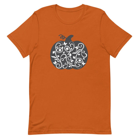 Pumpkin Lace Shirt, Pumpkin Shirt, Fall Shirt, Halloween Shirt, Thanksgiving Shirt, Short-Sleeve Unisex T-Shirt
