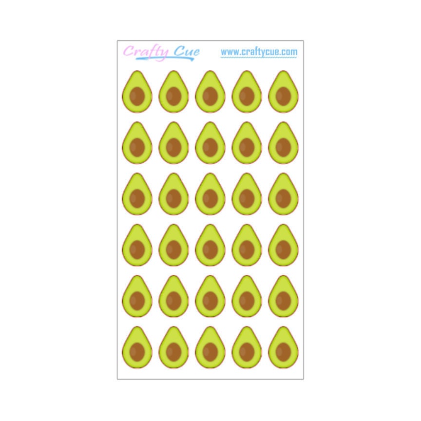 MINI Avocado Planner Stickers, Avocado Stickers, Food Stickers (30 Stickers)