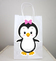 Penguin Goody Bags, Penguin Favor Bags, Penguin Party Bags, Winter Onederland Favor, Goody, Gift Bags, Girl Penguin (92317359P)