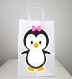 Penguin Goody Bags, Penguin Favor Bags, Penguin Party Bags, Winter Onederland Favor, Goody, Gift Bags, Girl Penguin (92317359P)