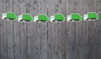 Garbage Truck Garland, Construction Garland, Garbage Truck Banner, Garbage Truck Birthday Banner- 1321717P