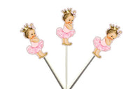 Princess Baby Shower Cupcake Toppers - Princess Cupcake Toppers, Pink Gold Cupcake Toppers, Ballerina Cupcake Toppers 1521528P
