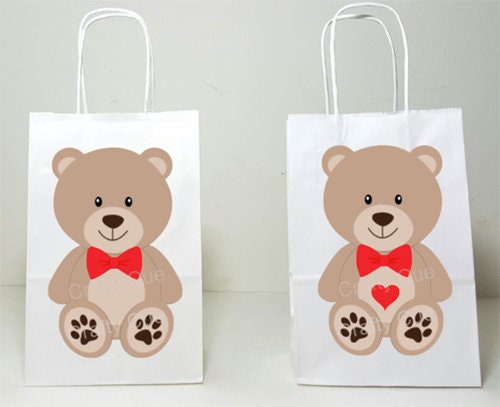 Teddy Bear Goody Bags, Teddy bear Goody Bags, Teddy Bear Party Bags, Teddy Bear Favor Bags, Teddy Bear Decorations, Valentine's Day Gift bag