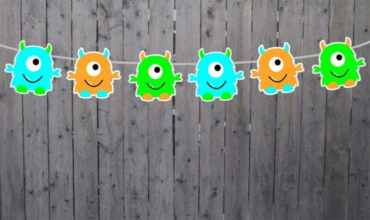 Monster Garland, Monster Birthday Banner, Monster Banner, Pancakes and Pajamas, Monster Birthday Banner, Monster Decorations, Monster Party