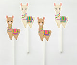 Llama Cupcake Toppers, Llama Cupcake Picks, Llama Birthday, Llama Party, Llama Decorations, Llama Party Supplies