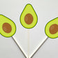 Avocado Cupcake Toppers, Avocado Birthday, Avocado Decorations, Avocado Food Picks, Avocado Baby Shower