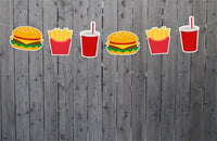 Fast Food Banner, Fast Food Garland, Hamburger Garland, Hamburger Banner, French Fries Banner, French Fries Garland, Photo Prop