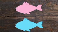 Fish Cupcake Toppers, Pink and Blue Fish Cupcake Toppers, Fish Gender Reveal Cupcake Toppers (12 COUNT)