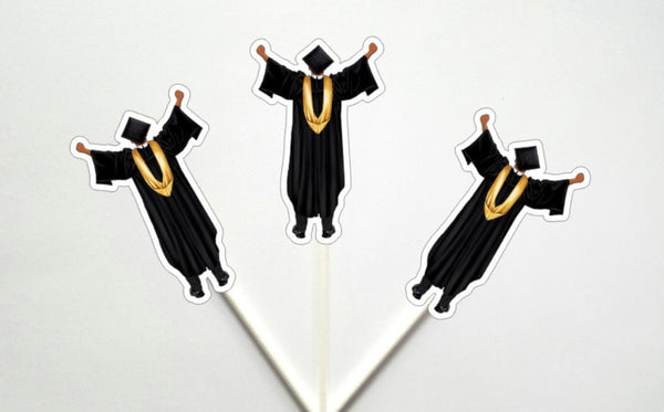 GRADUATION Cupcake Toppers, Grad Cupcake Toppers, Graduation Cake Toppers, Graduation Party Supplies, Graduation Party Decorations AAB