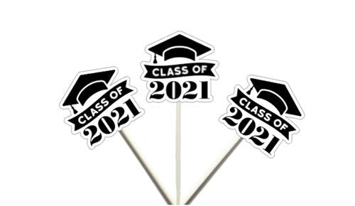 GRADUATION Cupcake Toppers, Class of 2021 Cupcake Toppers, Grad Cupcake Toppers, Graduation Party Supplies, Graduation Party Decorations