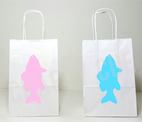 Fish Goody Bags, Fish Favor Bags, Fish Party Bags, Fish Gender Reveal Party Bags, Under the Sea Goody Bags