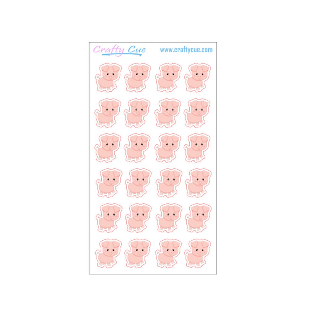 MINI Pig Planner Stickers, Pig Stickers, Farm Stickers (24 Stickers)