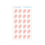 MINI Pig Planner Stickers, Pig Stickers, Farm Stickers (24 Stickers)