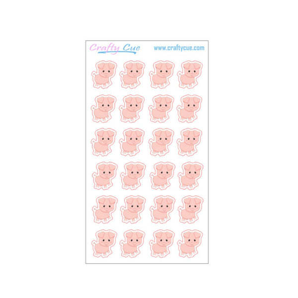 MINI Pig Planner Stickers, Pig Stickers, Farm Stickers (24 Stickers)