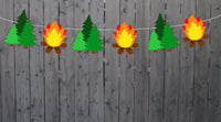 Fire Garland, Camping Garland, Camp Fire Garland, Camping Banner, Camping Decorations, Camping Photo, Pine Tree Garland Prop