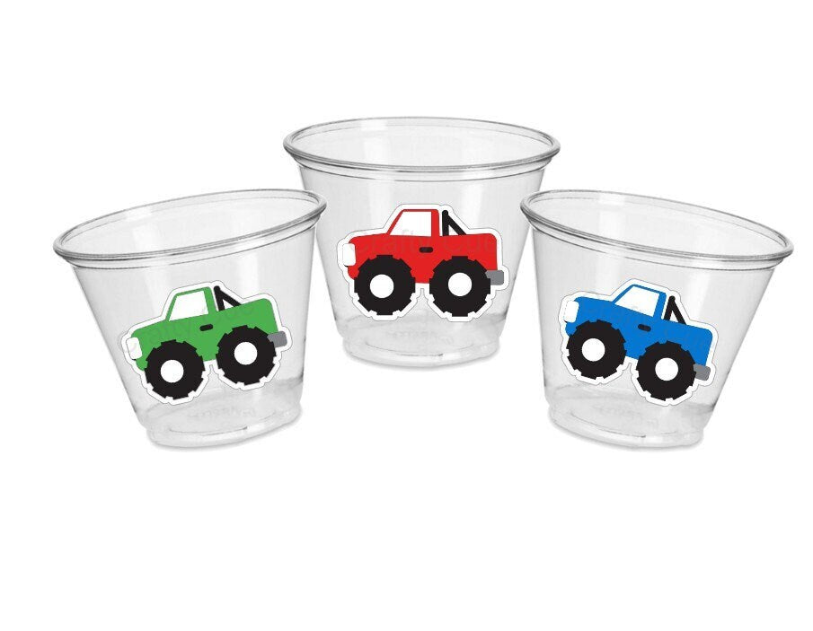 MONSTER TRUCK PARTY Cups - Monster Truck Treat Cups Monster Truck Birthday Monster Truck Party Monster Truck Party Favors, Monster Truck Cup