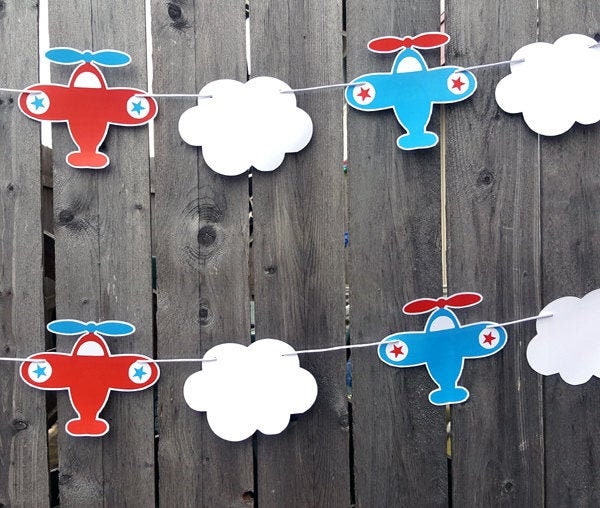 Airplane Garland, Airplane Banner, Airplane Party Garland, Airplane Baby Shower, Airplane Banner, Airplane Photo Prop (48171013P)