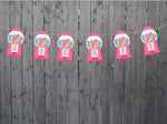 GUMBALL MACHINE GARLAND Bubble Gum Machine Garland Candy Garland Sweet Sixteen Banner Candy Banner Candy Candy Decoration Bubblegum Machine