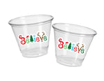 CHRISTMAS PARTY CUPS - Christmas Decorations Christmas Party Supplies Believe Cups Christmas Party Favors, Christmas Gifts Christmas Cups