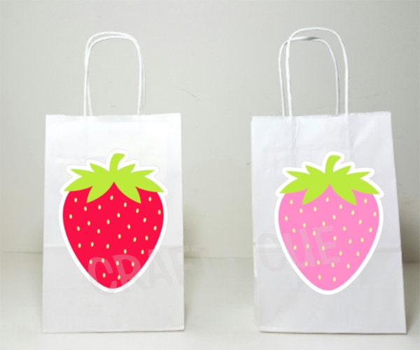 STRAWBERRY PARTY BAGS - Strawberry Goody Bags Strawberry Favor Bags Strawberry Gift Bags Strawberry Goodie Bags Strawberry Party