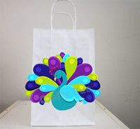 Peacock Birthday Party Favor, Goody, Gift Bags - Peacock Favor Bag Decorations
