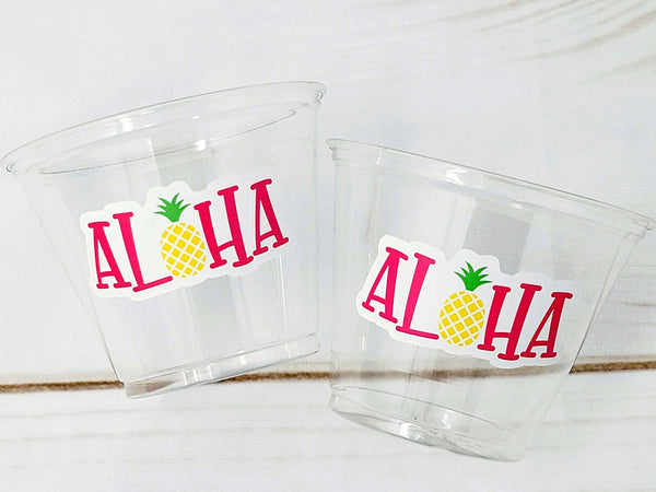 LUAU PARTY CUPS - Aloha Party Cups Luau Party Decoration, Luau Party Supplies Luau Baby Shower Tropical Party Decorations Hawaii Party Luau