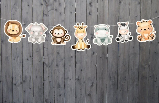 SAFARI PARTY GARLAND - Safari Banner Safari Animal Garland Safari Party Decoration Safari Animal Birthday Jungle Animal Party parBaby Shower