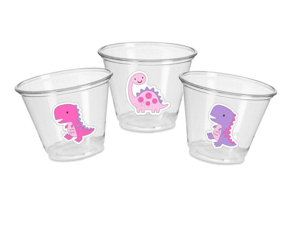 DINOSAUR PARTY CUPS - Girl Dinosaur Party Cups Girl Dinosaur Decorations Dinosaur Party Decorations Dinosaur Birthday Girl Dinosaur Party