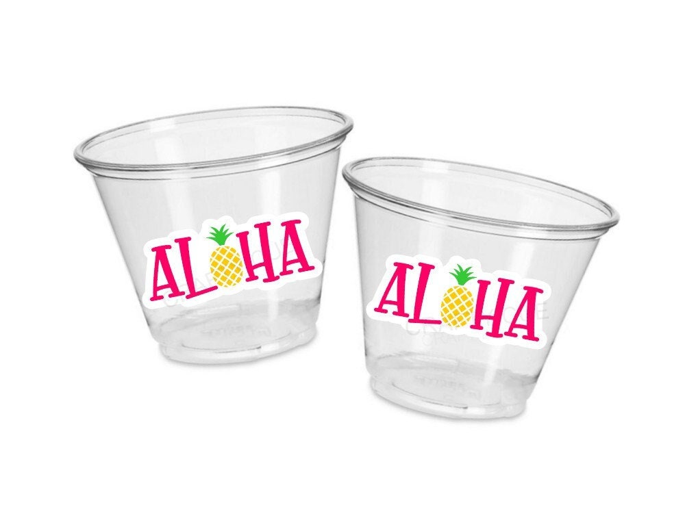LUAU PARTY CUPS - Aloha Party Cups Luau Party Decoration, Luau Party Supplies Luau Baby Shower Tropical Party Decorations Hawaii Party Luau