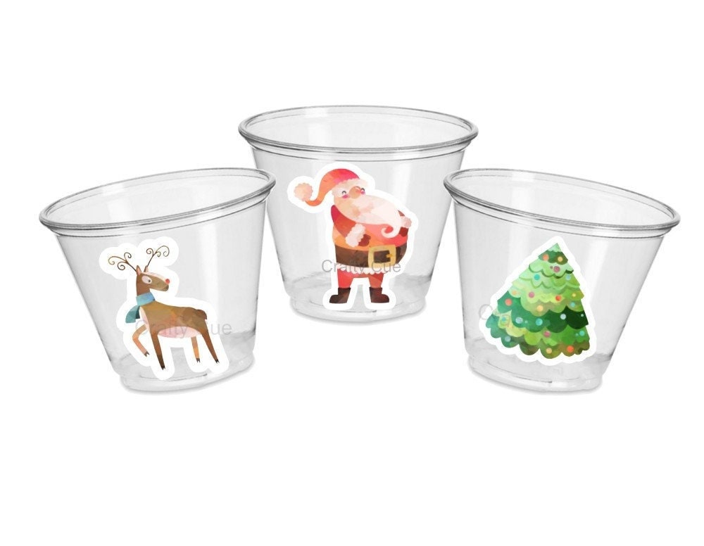 CHRISTMAS PARTY CUPS- Christmas Decorations Christmas Party Supplies Christmas Party Favors Christmas Gift Christmas Cup Holiday Party Santa