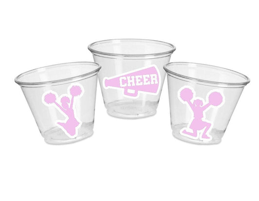 CHEERLEADING PARTY CUPS - Cheer Party Cups Cheerleader Party Cups Cheer Birthday Party Cheer Party Favors Cheer Baby Shower Cups Cheer Squad